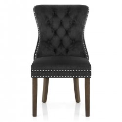 Silla Terciopelo Madera - Kensington Negro