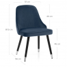 Silla Terciopelo Madera - Glam Azul