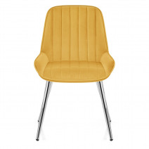 Silla Terciopelo Cromo - Mustang Amarillo