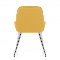 Silla Terciopelo Cromo - Mustang Amarillo