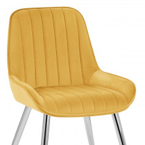 Silla Terciopelo Cromo - Mustang Amarillo