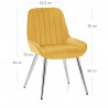 Silla Terciopelo Cromo - Mustang Amarillo