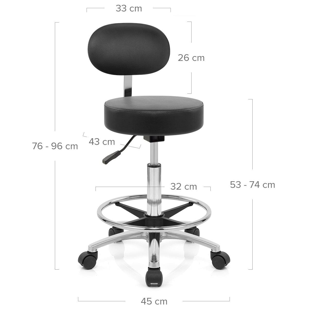 Taburete - Swivel Negro