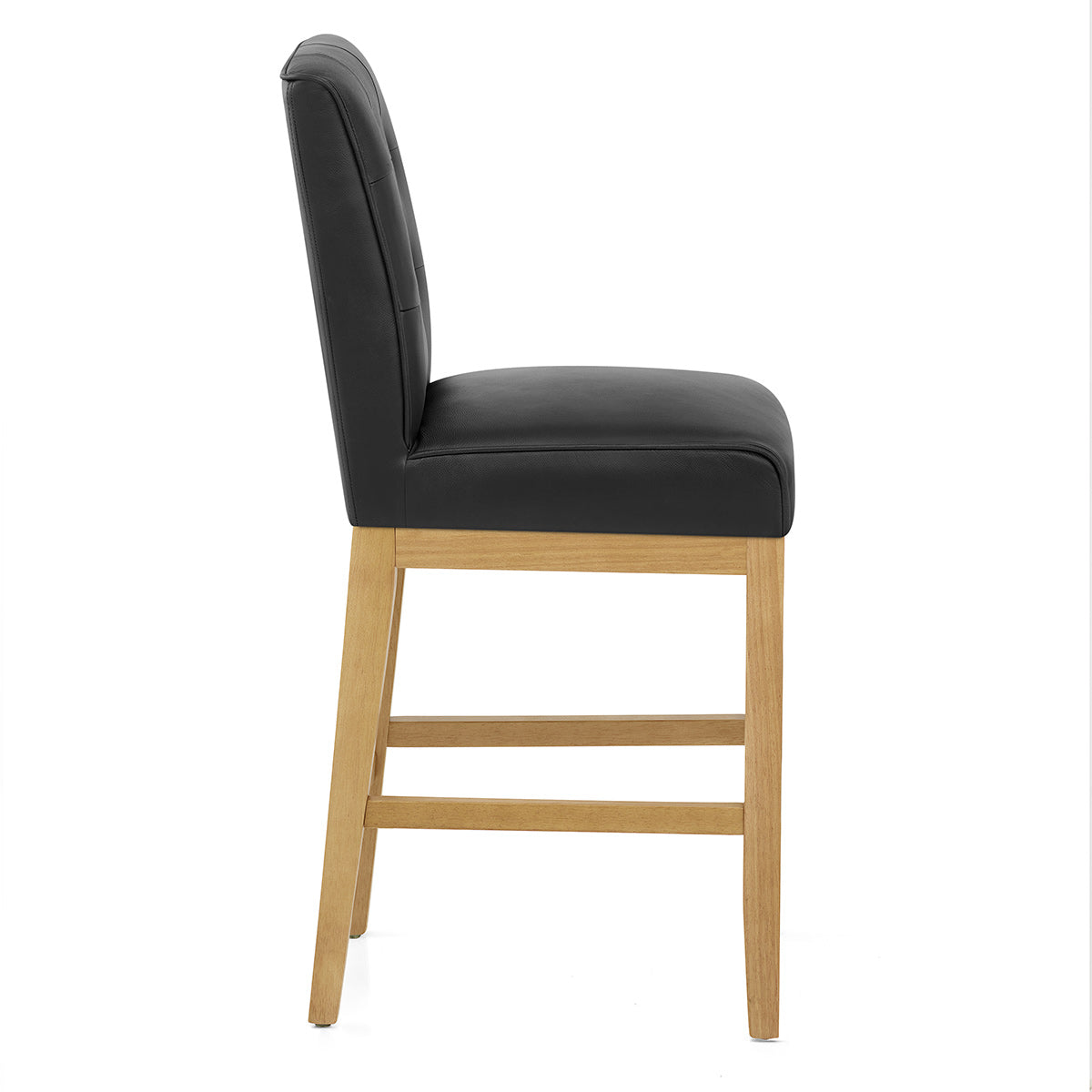 Taburete Cuero Auténtico - Ashby Negro