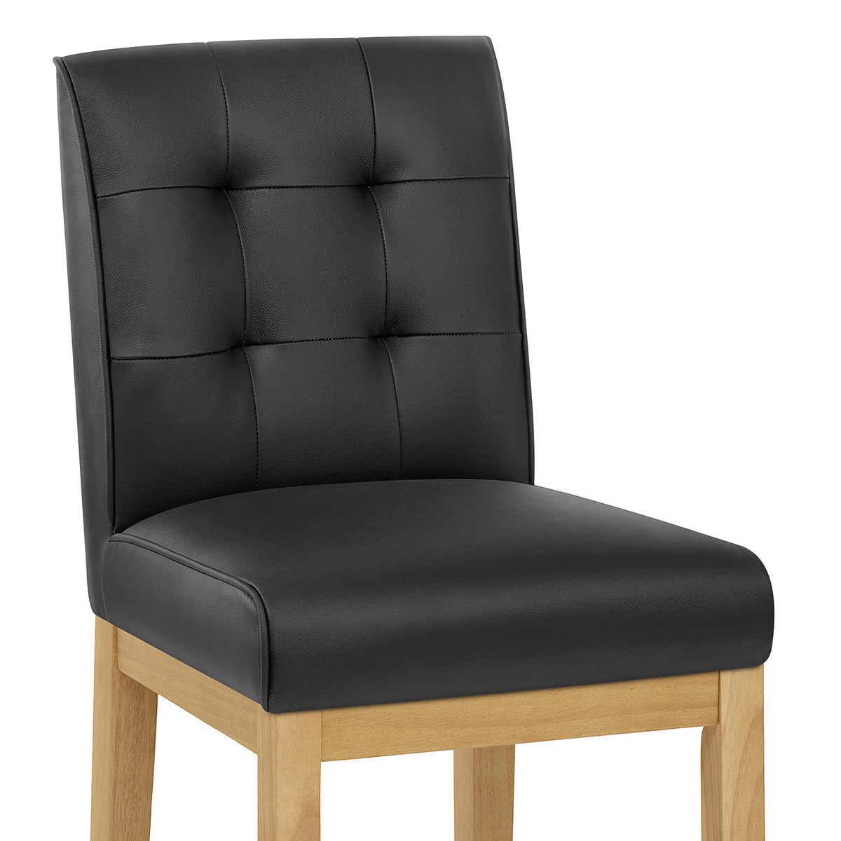 Taburete Cuero Auténtico - Ashby Negro