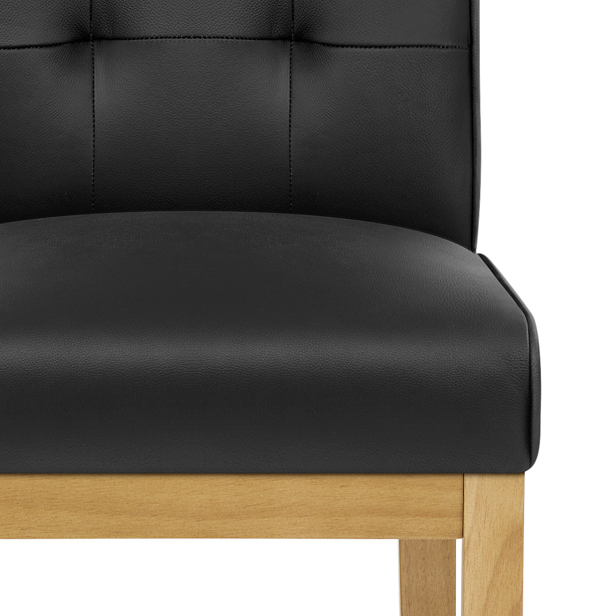 Taburete Cuero Auténtico - Ashby Negro