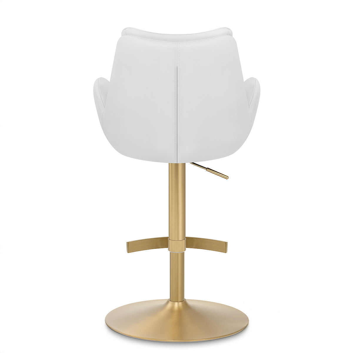 Taburete Cuero Auténtico Oro - Seville Blanco