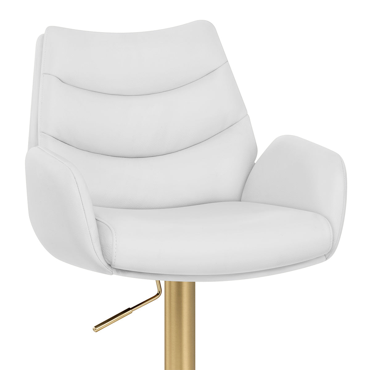 Taburete Cuero Auténtico Oro - Seville Blanco