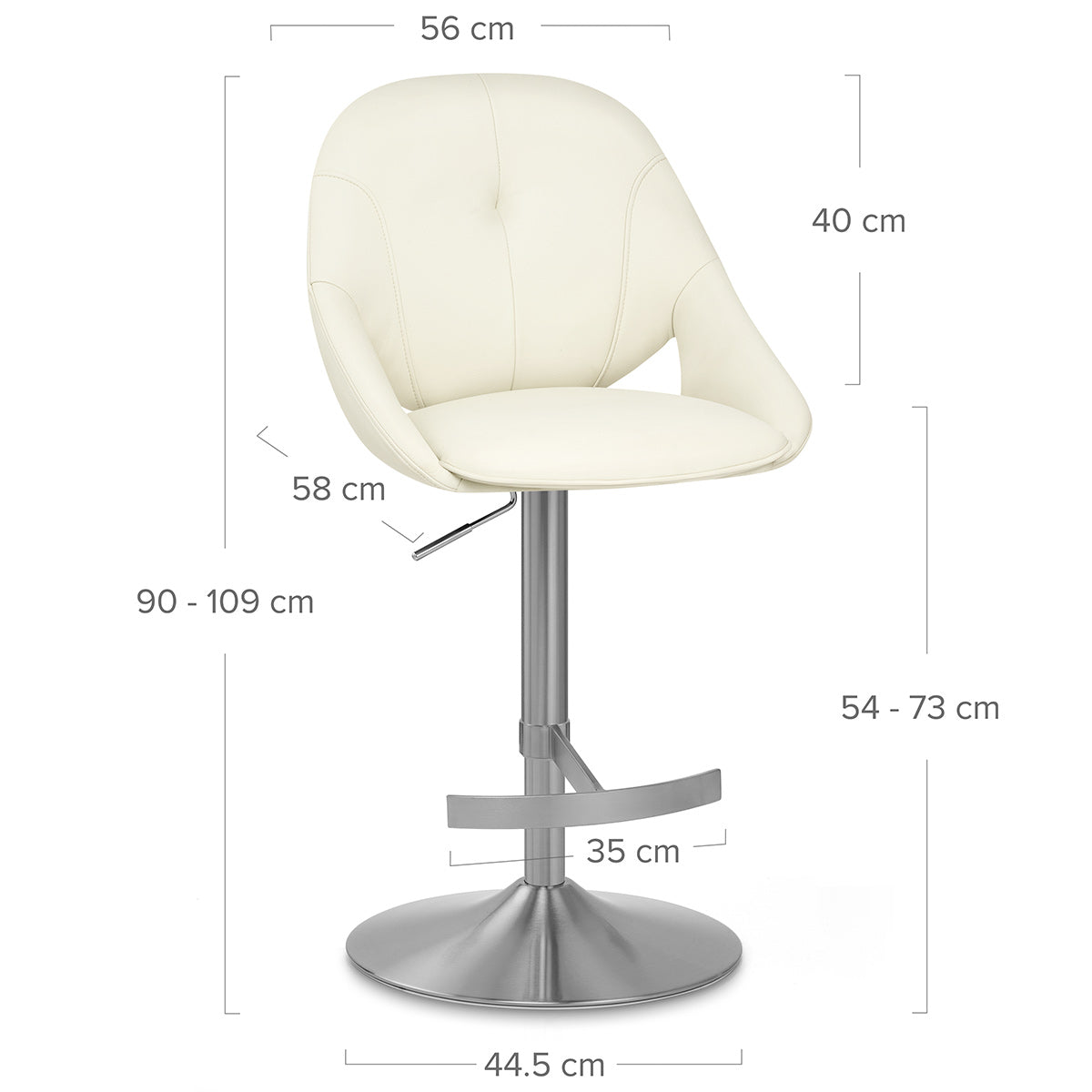 Taburete Eco Piel Cepillado - Rico Crema