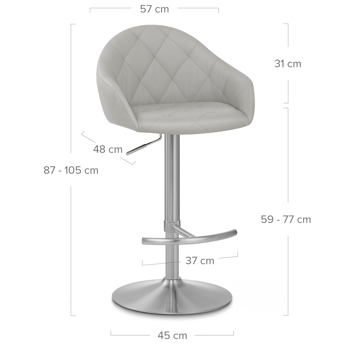Taburete Cepillado - Perry Gris
