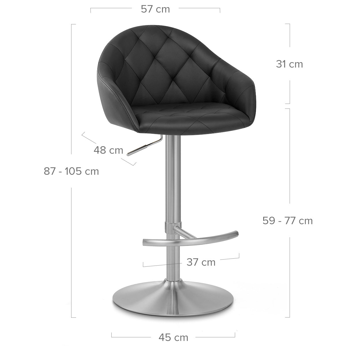 Taburete Cepillado - Perry Negro