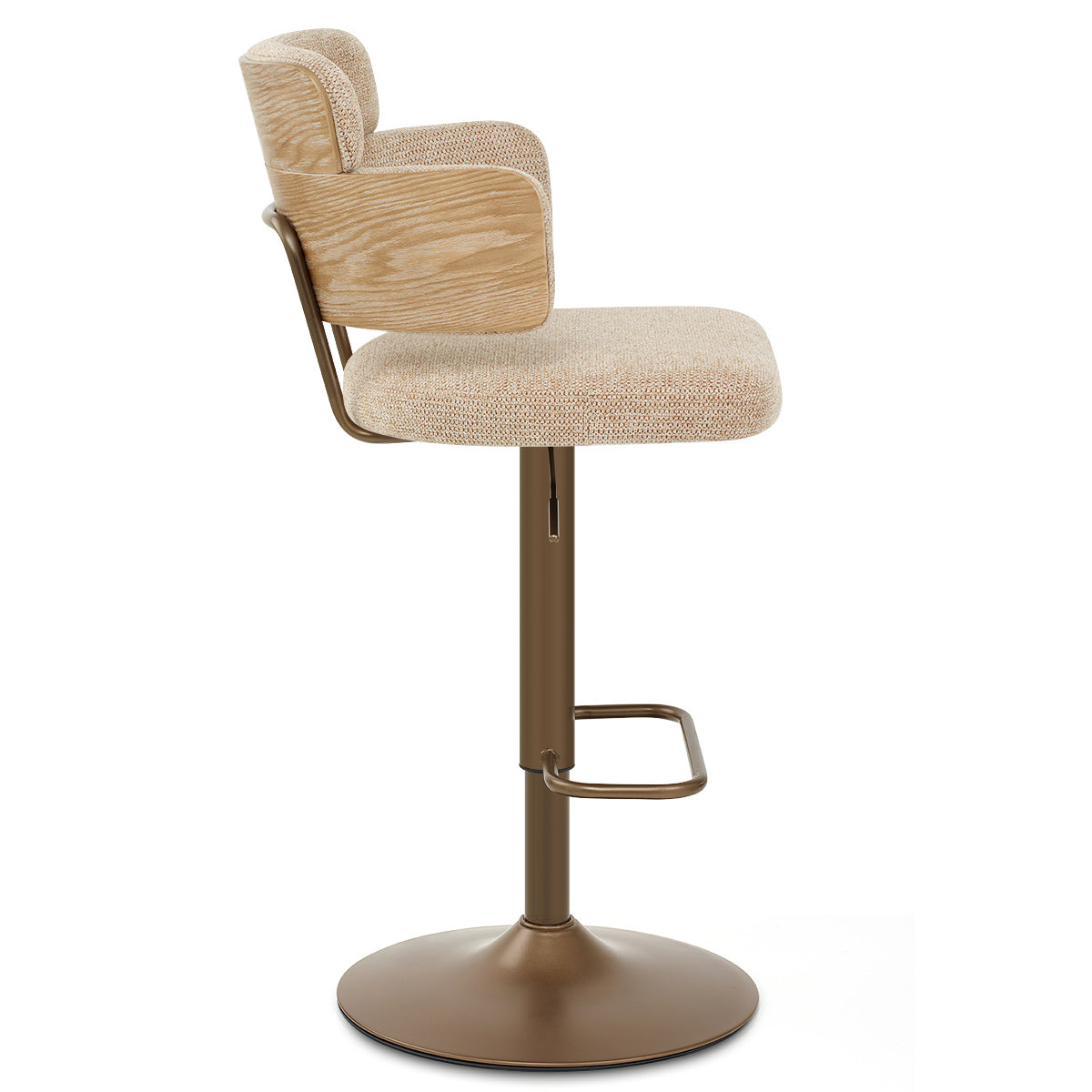 Taburete Tela Cobre - Logan Crema