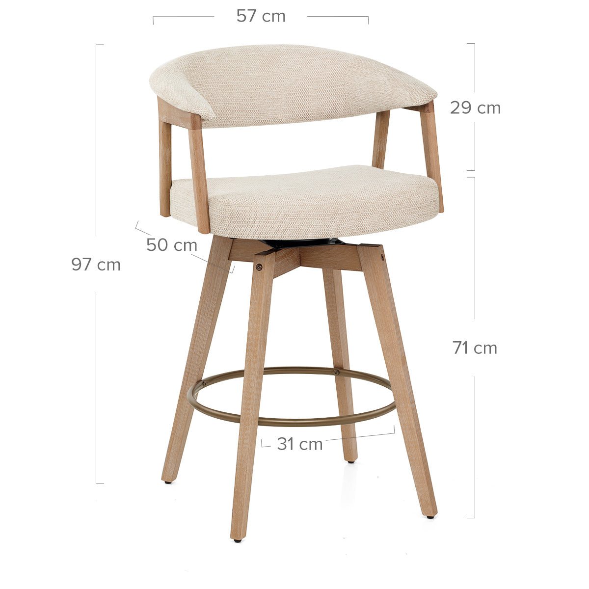 Taburete Tela Roble - Falco Crema