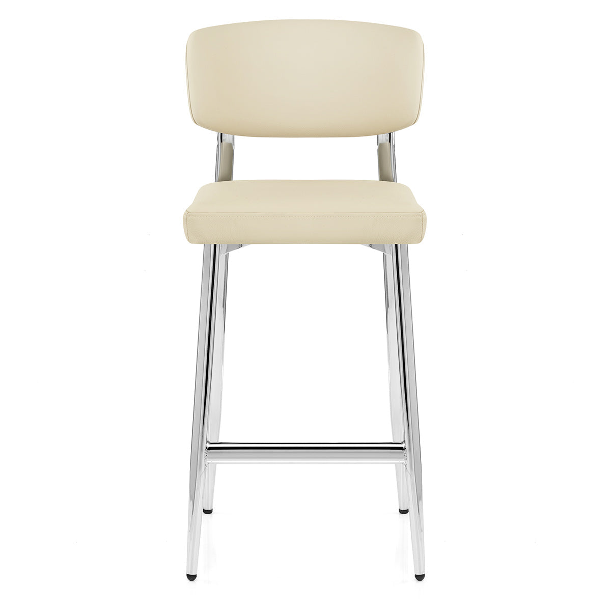 Taburete Cuero Auténtico - Parker Crema