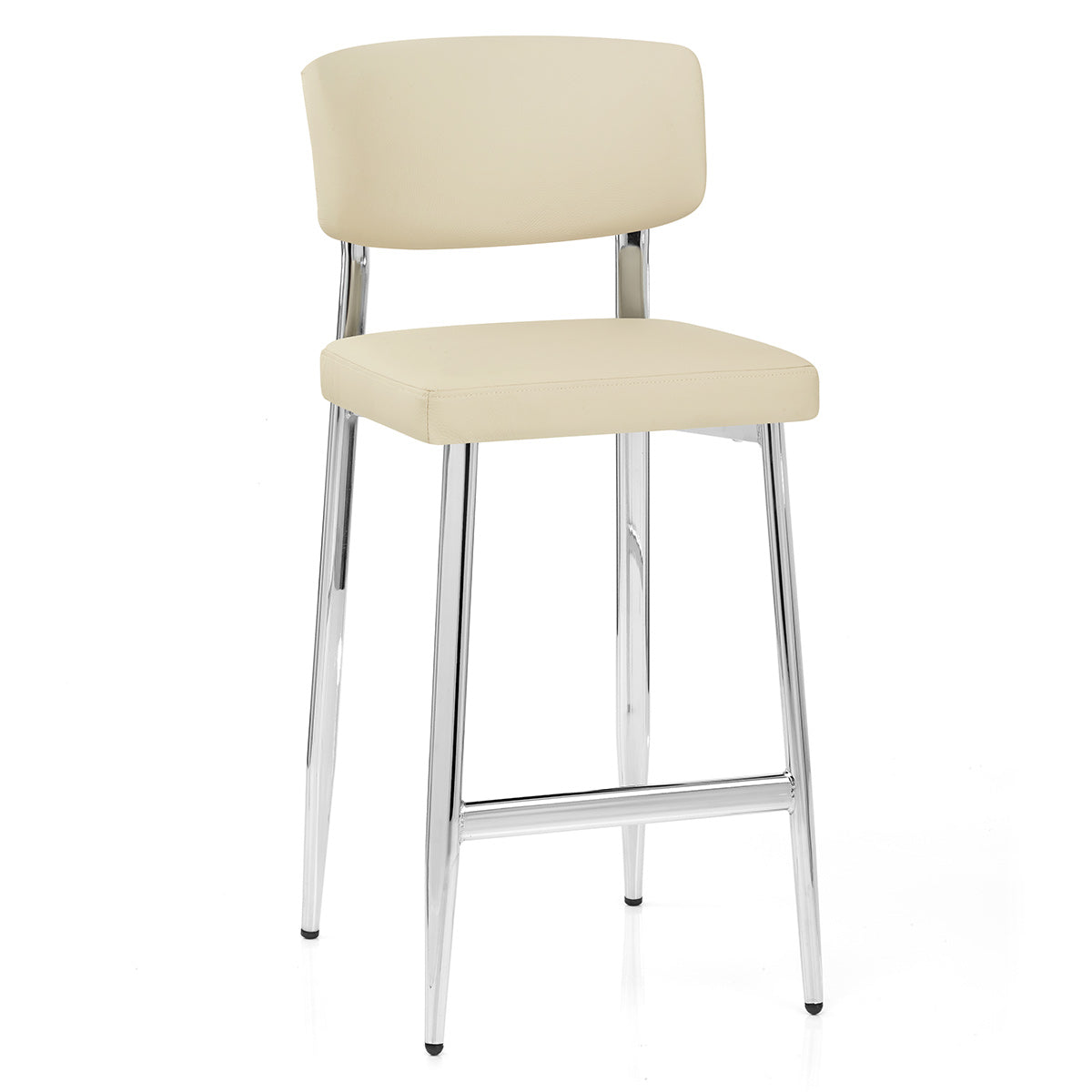 Taburete Cuero Auténtico - Parker Crema