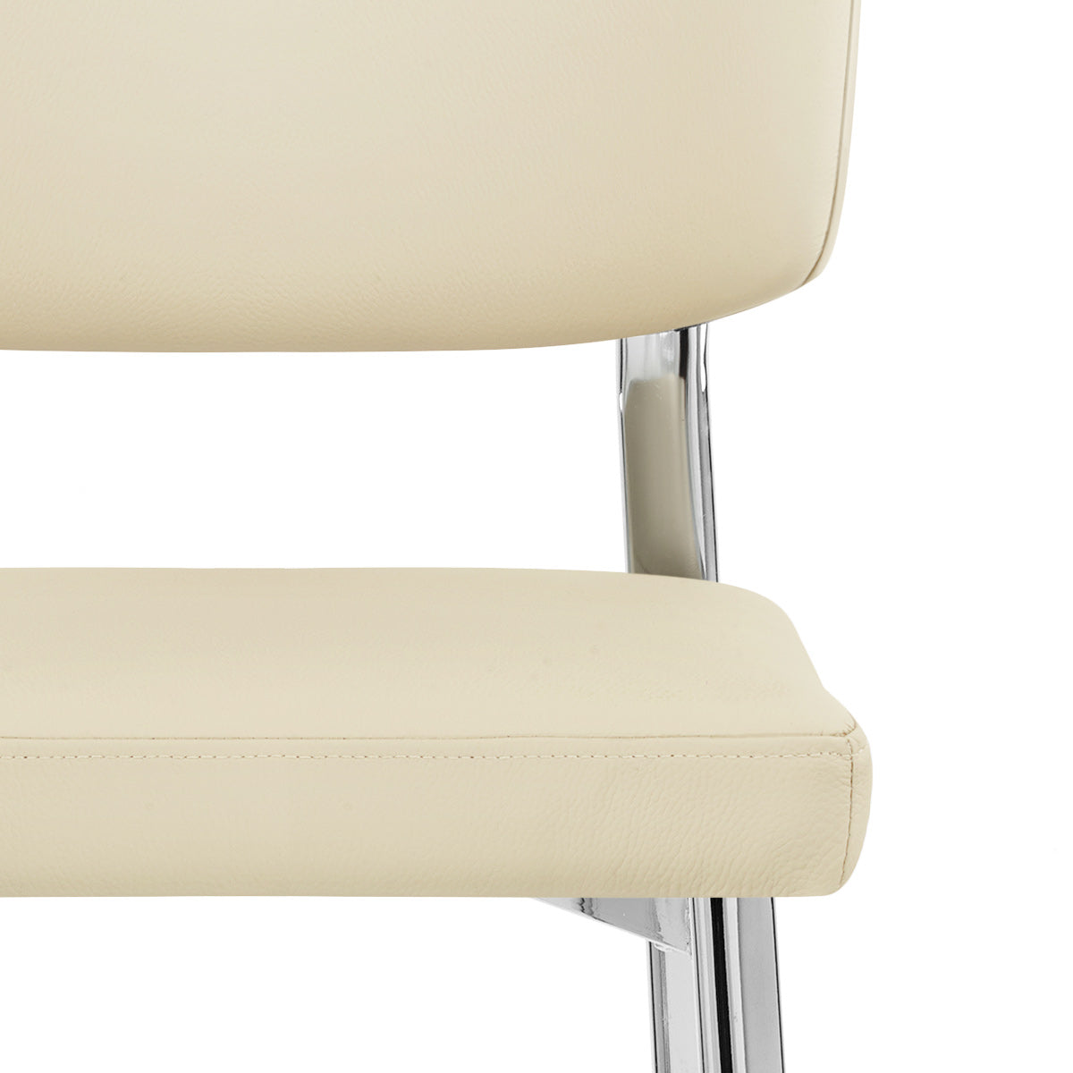 Taburete Cuero Auténtico - Parker Crema