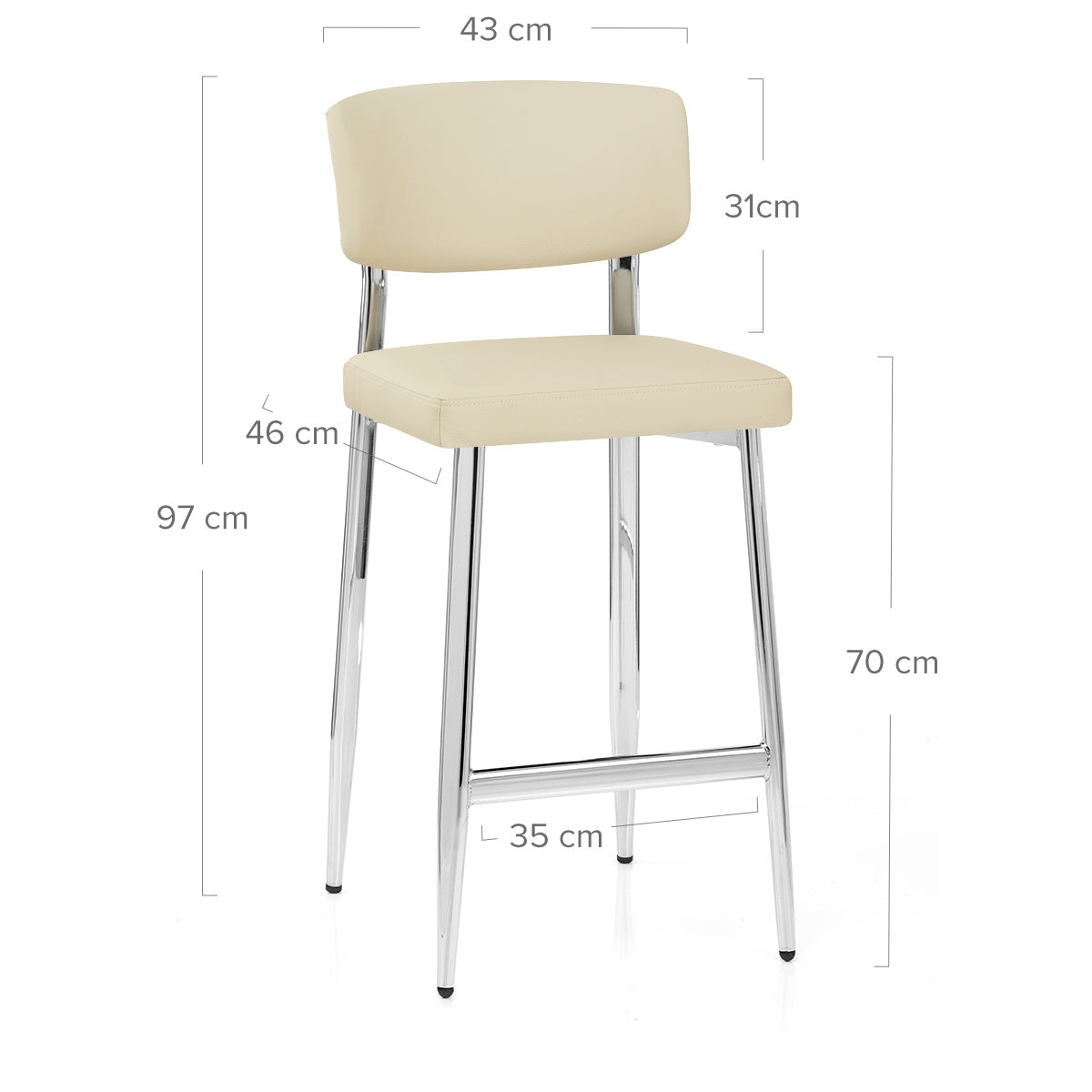 Taburete Cuero Auténtico - Parker Crema