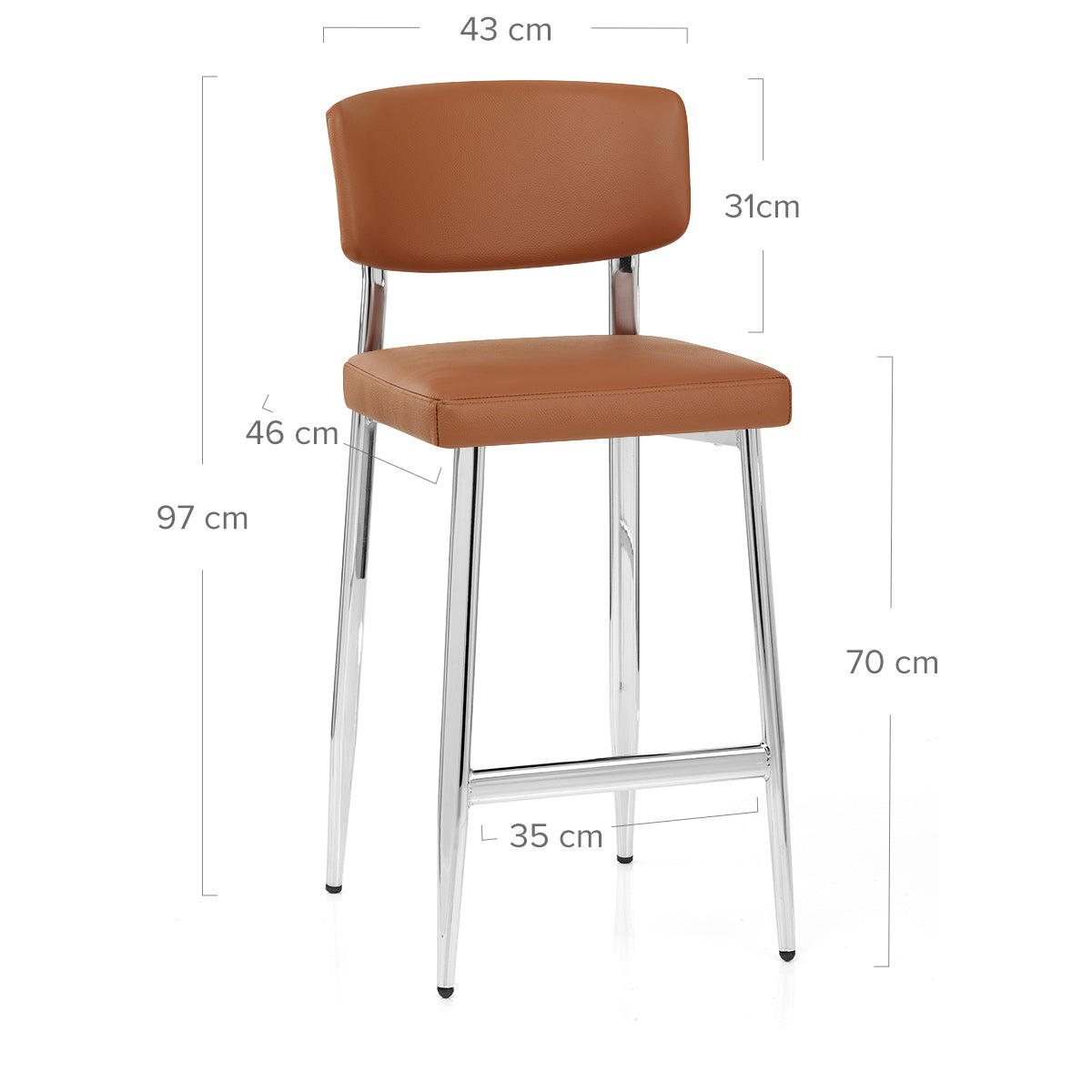 Taburete Cuero Auténtico - Parker Marrón