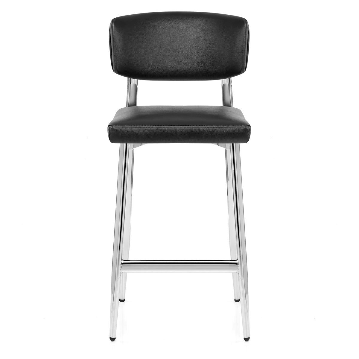Taburete Cuero Auténtico - Parker Negro