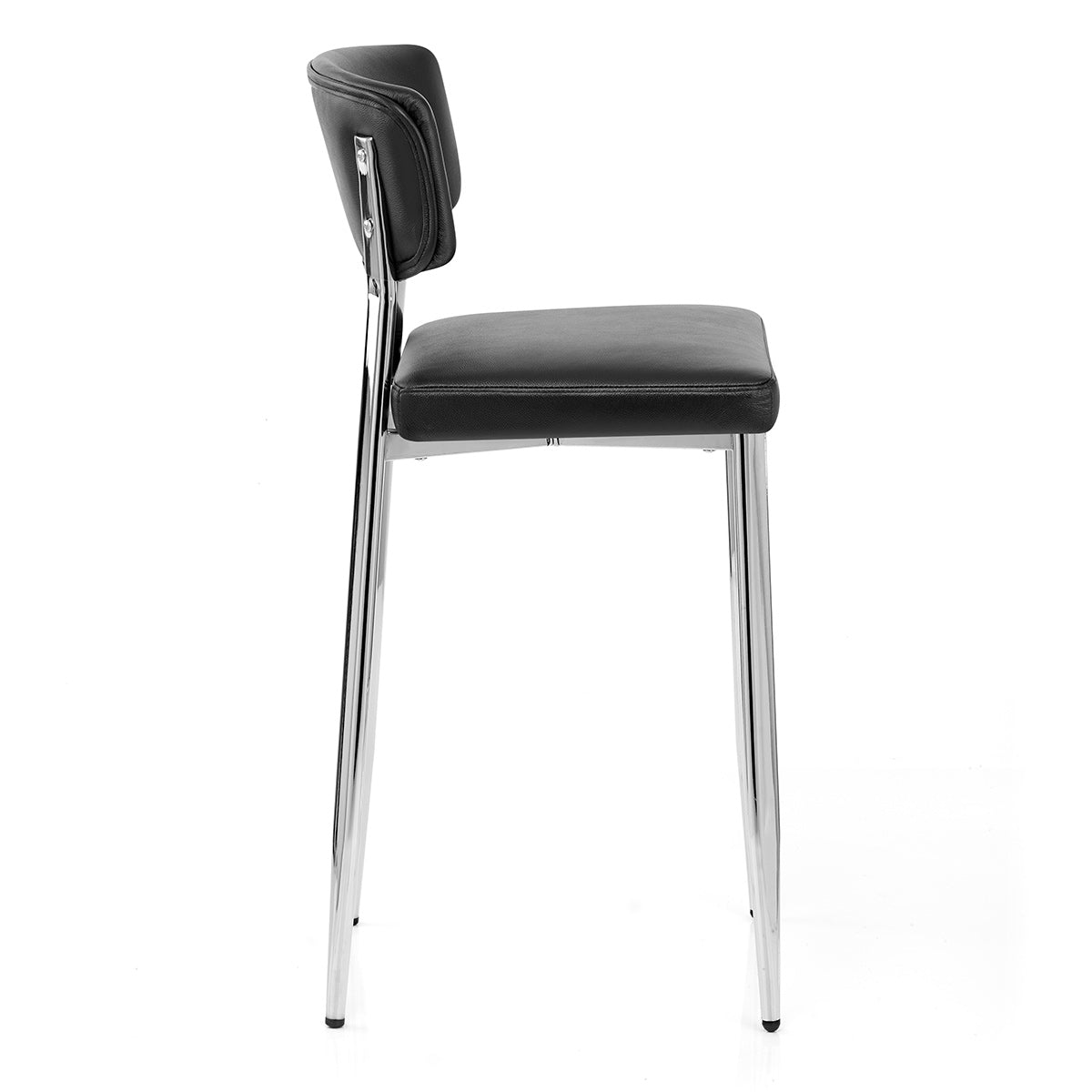 Taburete Cuero Auténtico - Parker Negro