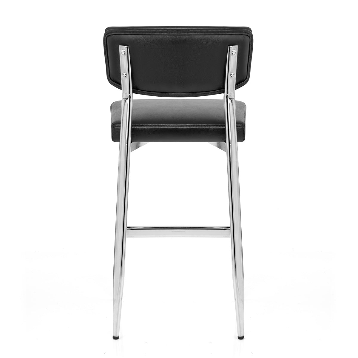 Taburete Cuero Auténtico - Parker Negro