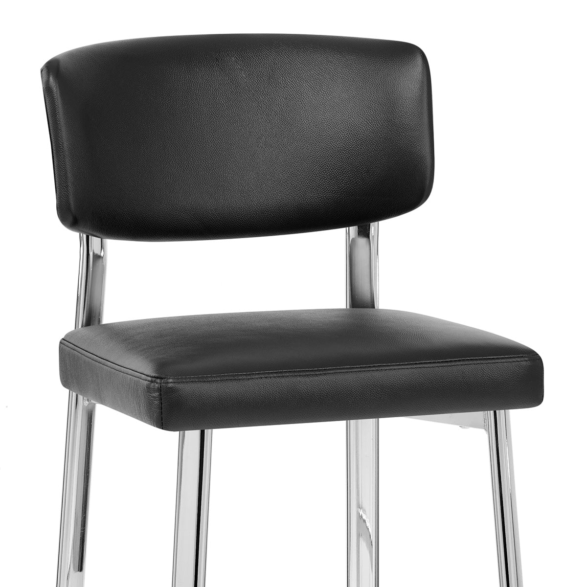 Taburete Cuero Auténtico - Parker Negro