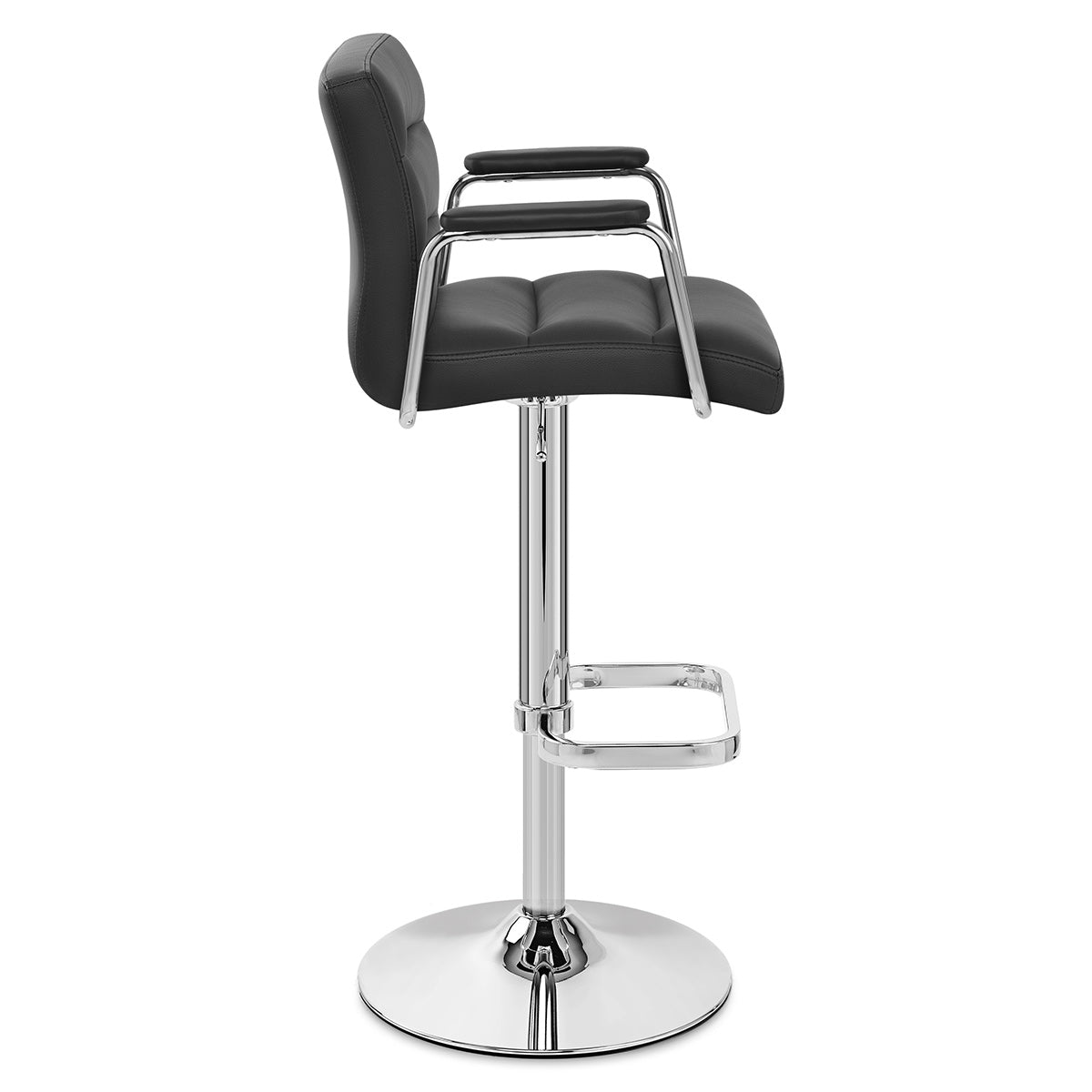 Taburete Polipiel Cromo - Lush Negro