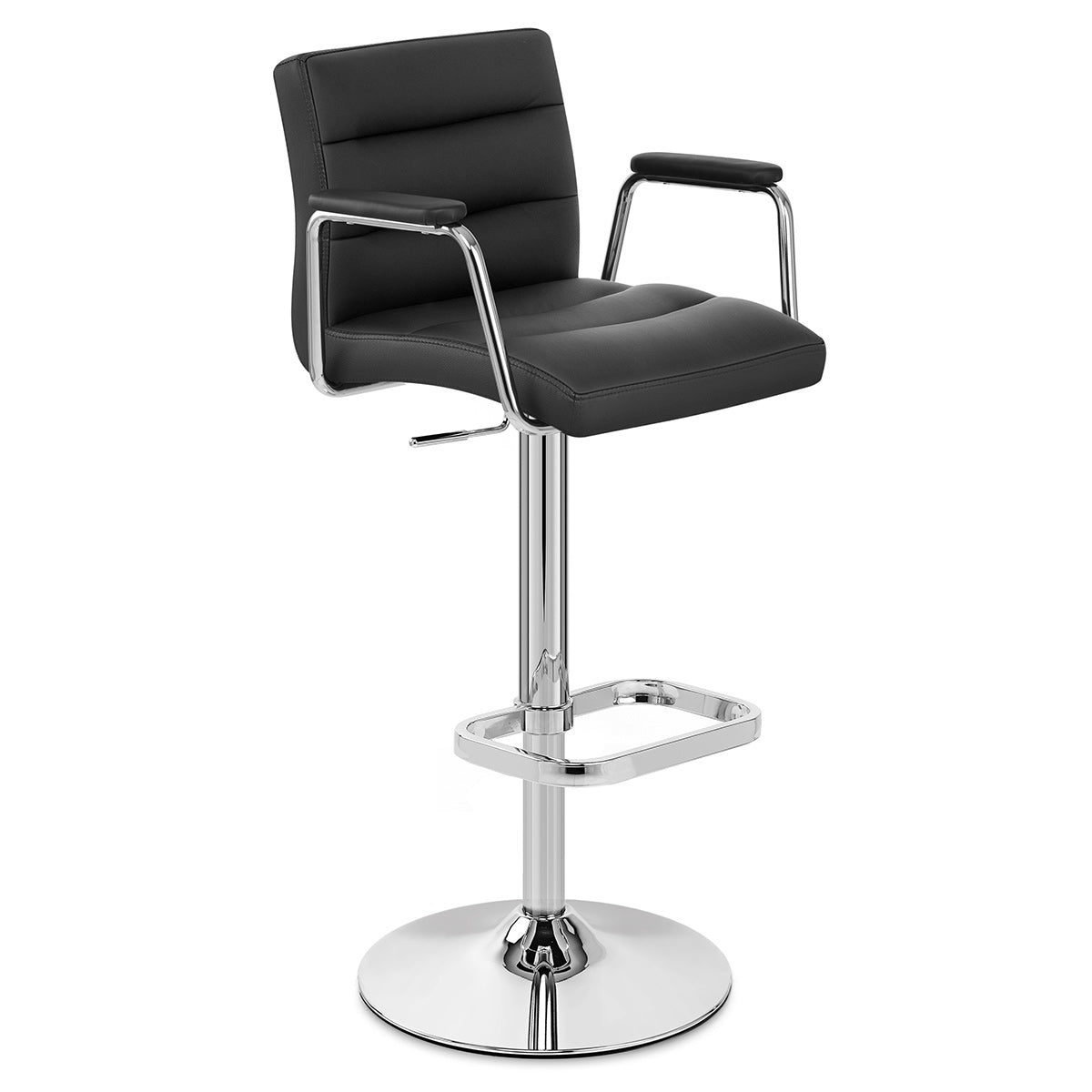 Taburete Polipiel Cromo - Lush Negro