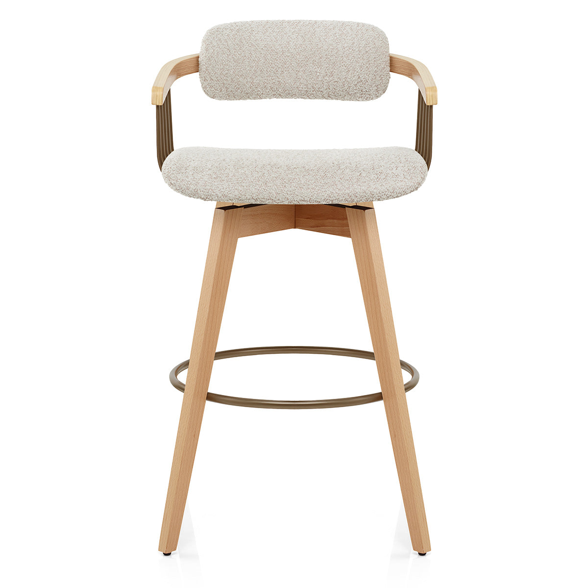 Taburete Tela Roble - Electra Crema