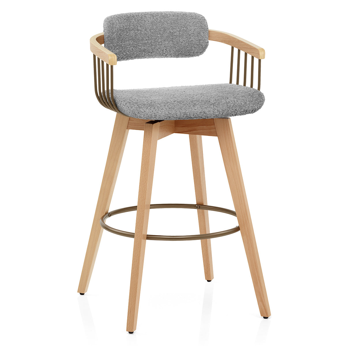 Taburete Tela Roble - Electra Gris