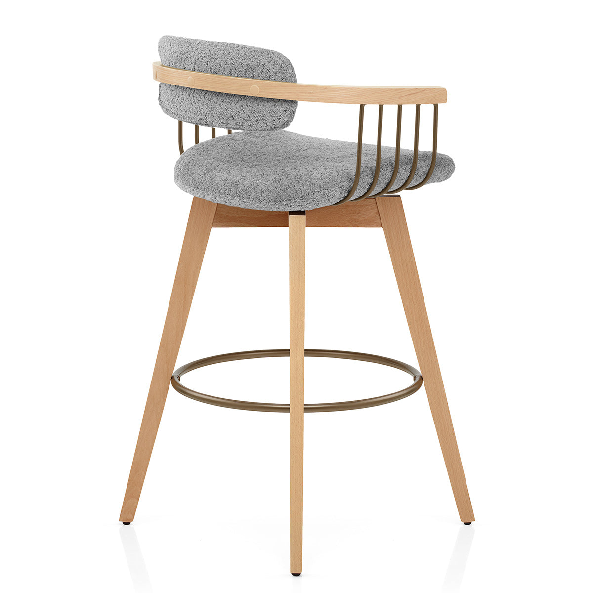 Taburete Tela Roble - Electra Gris