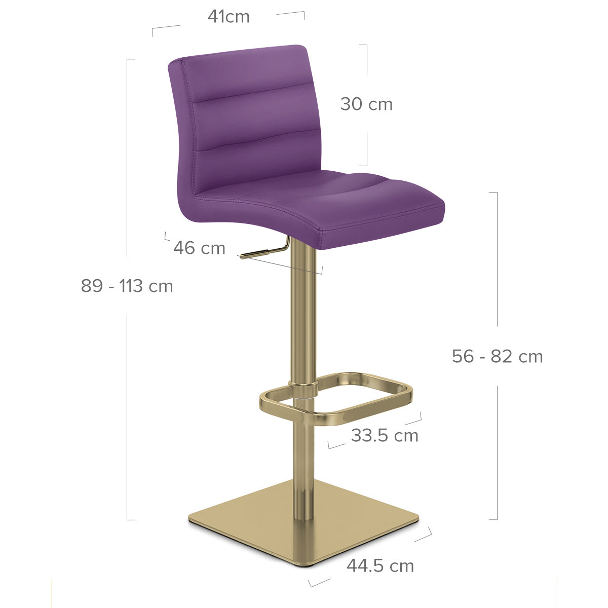 Taburete Polipiel Dorado - Lush Morado