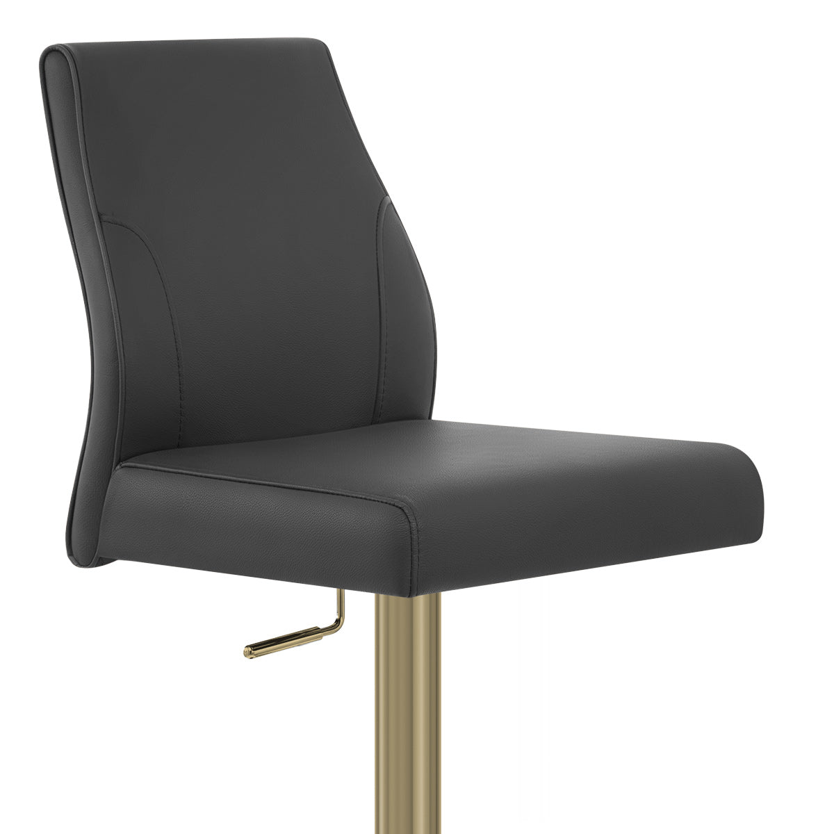Taburete Cuero Auténtico Dorado - Martello Negro