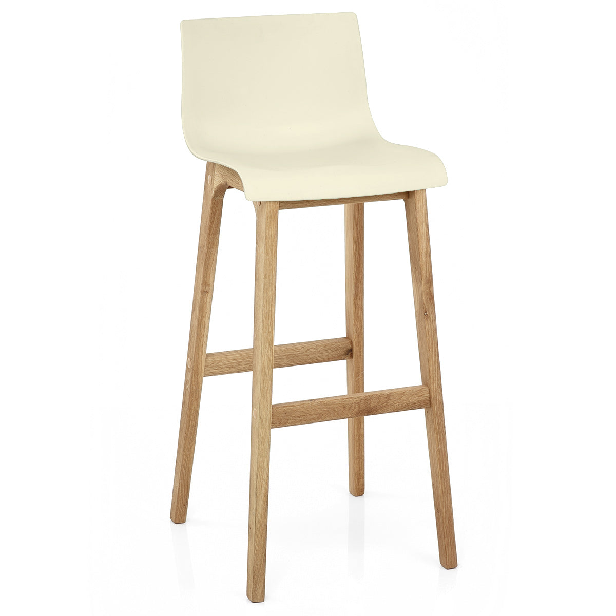 Taburete Madera Resina - Drift Alto Crema
