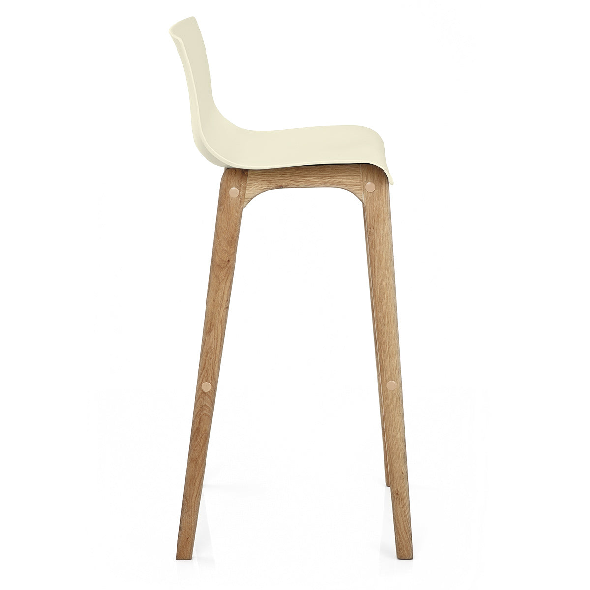 Taburete Madera Resina - Drift Alto Crema