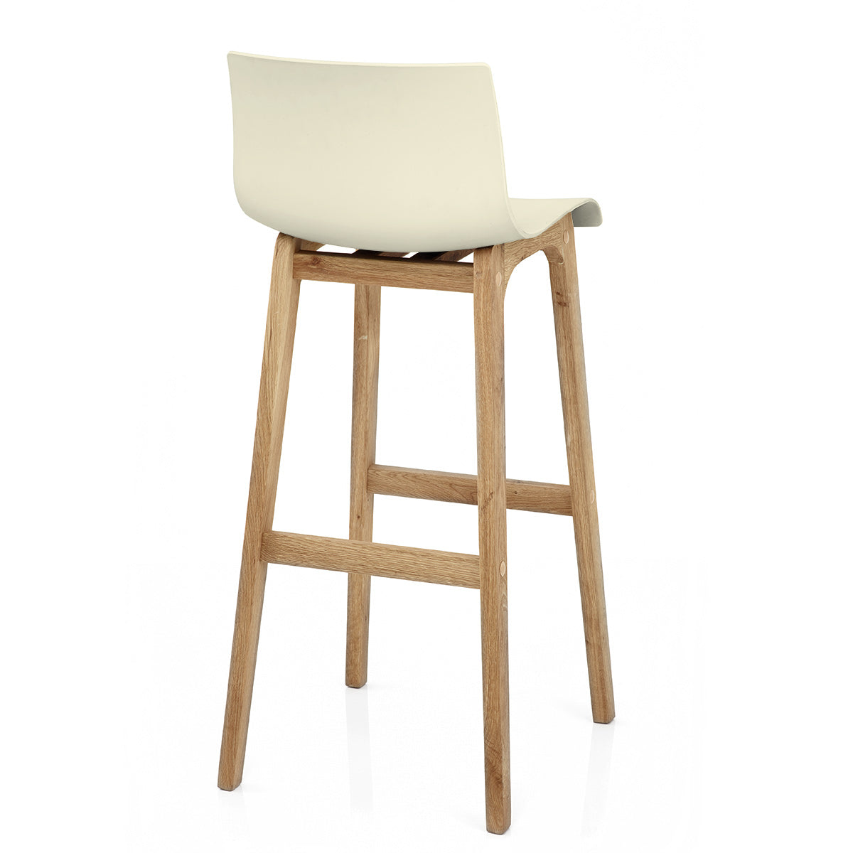 Taburete Madera Resina - Drift Alto Crema