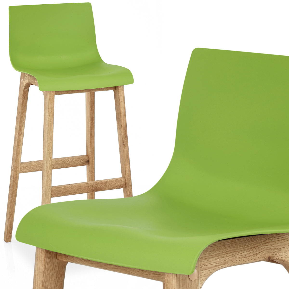 Taburete Madera Resina - Drift Alto Verde