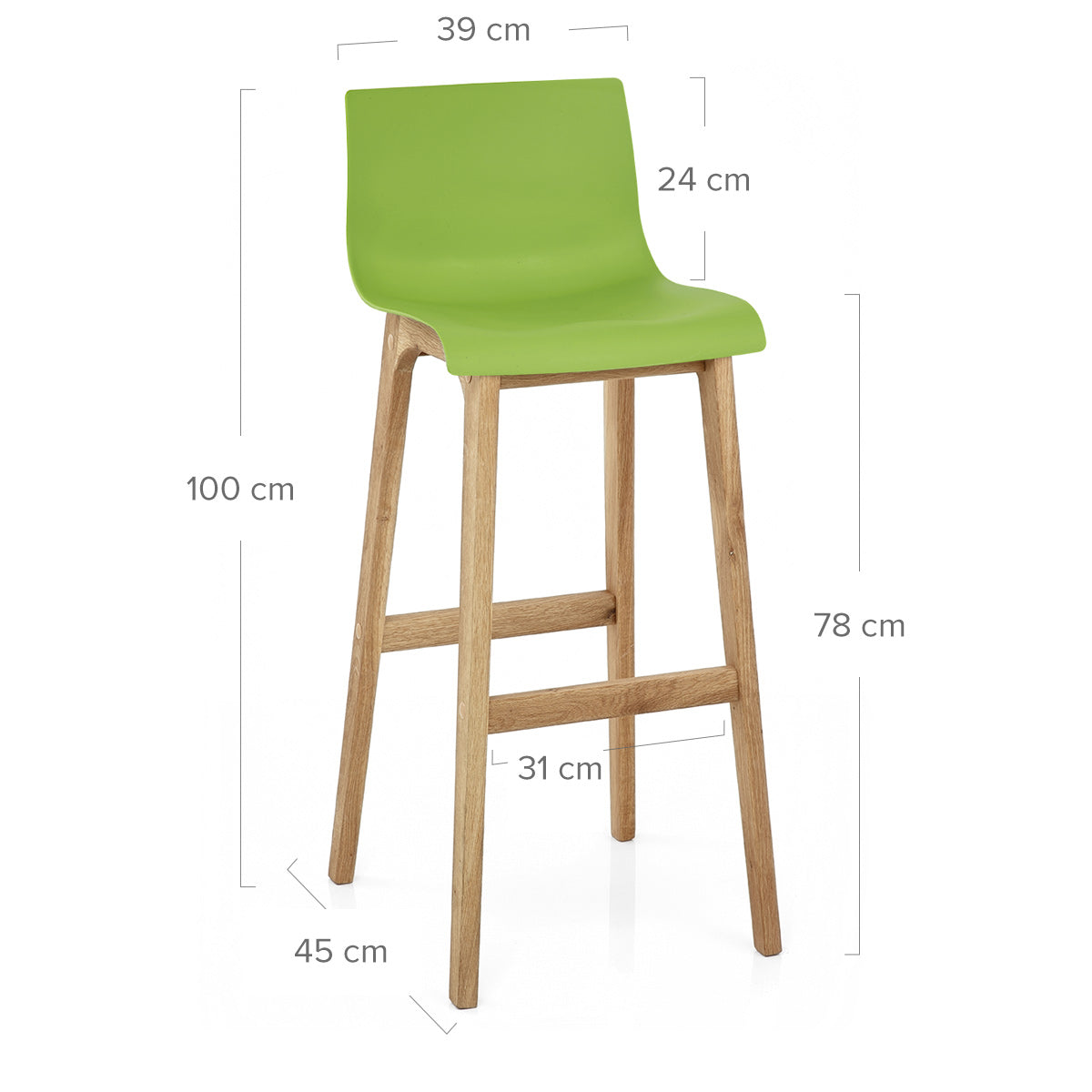 Taburete Madera Resina - Drift Alto Verde