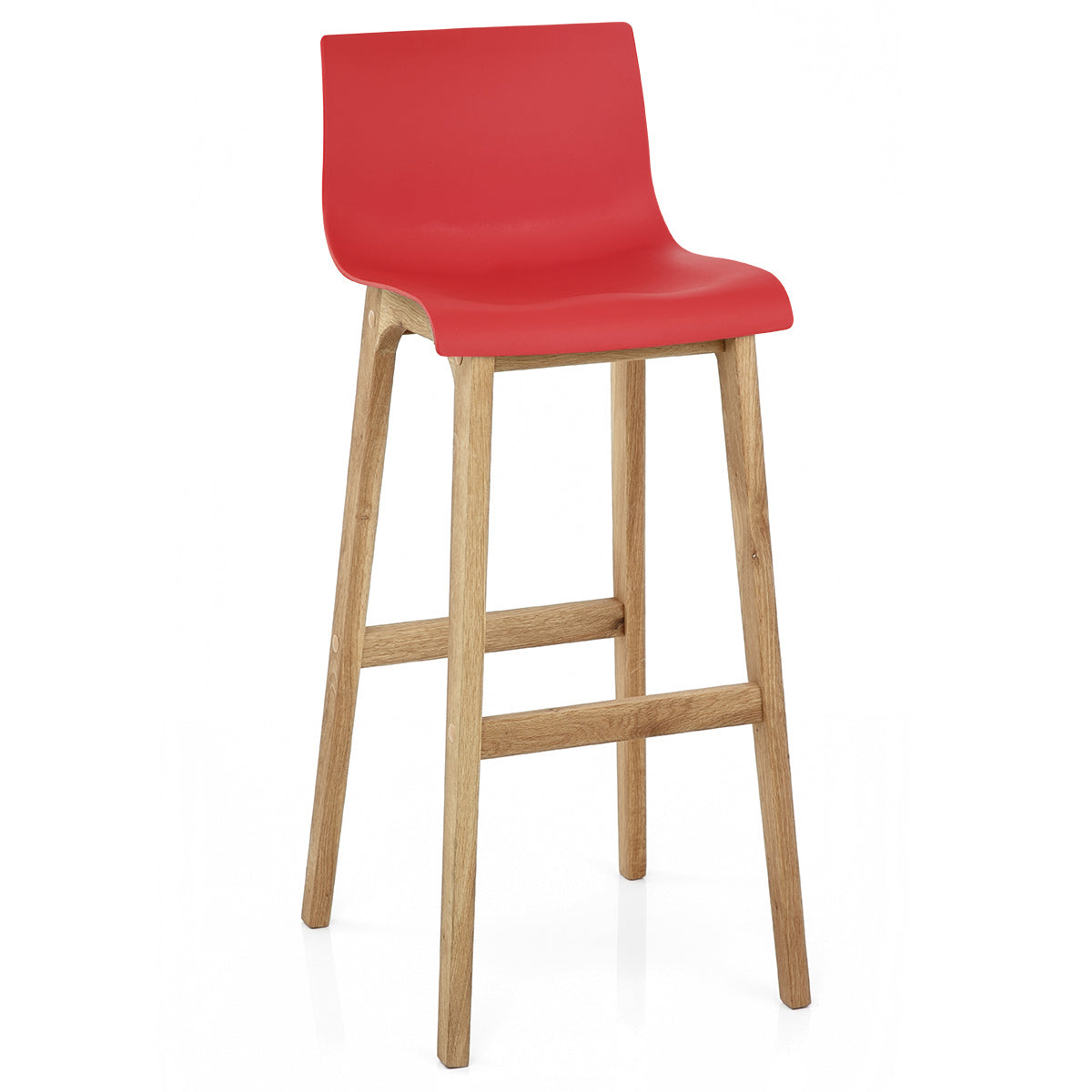 Taburete Madera Resina - Drift Alto Rojo