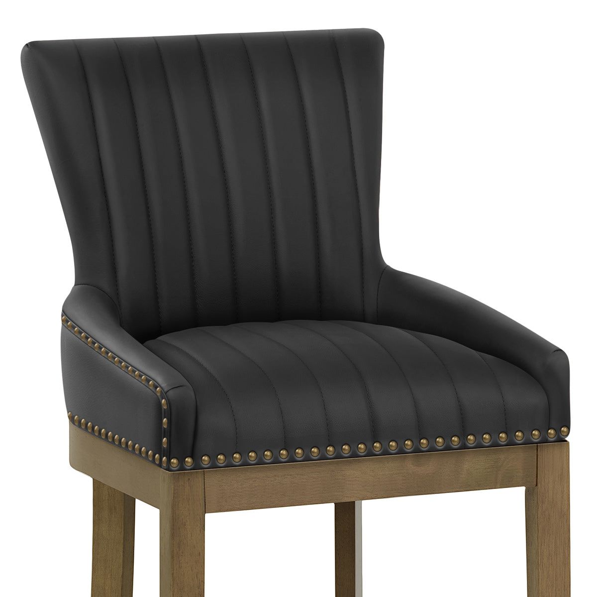 Taburete Cuero Auténtico Roble - Chiltern Negro
