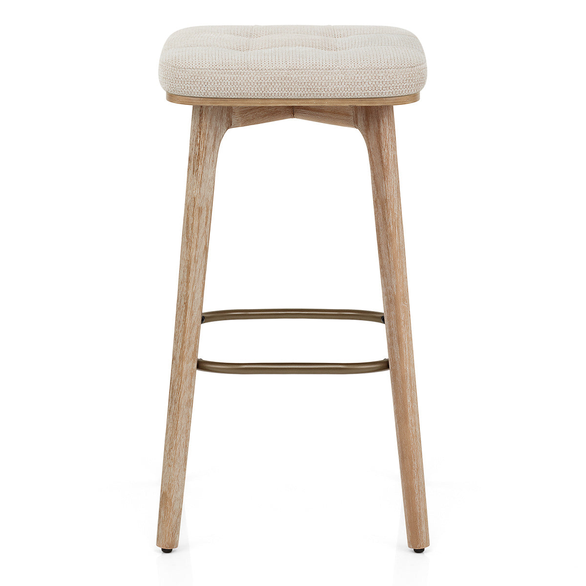 Taburete Tela Madera - Malmo Crema