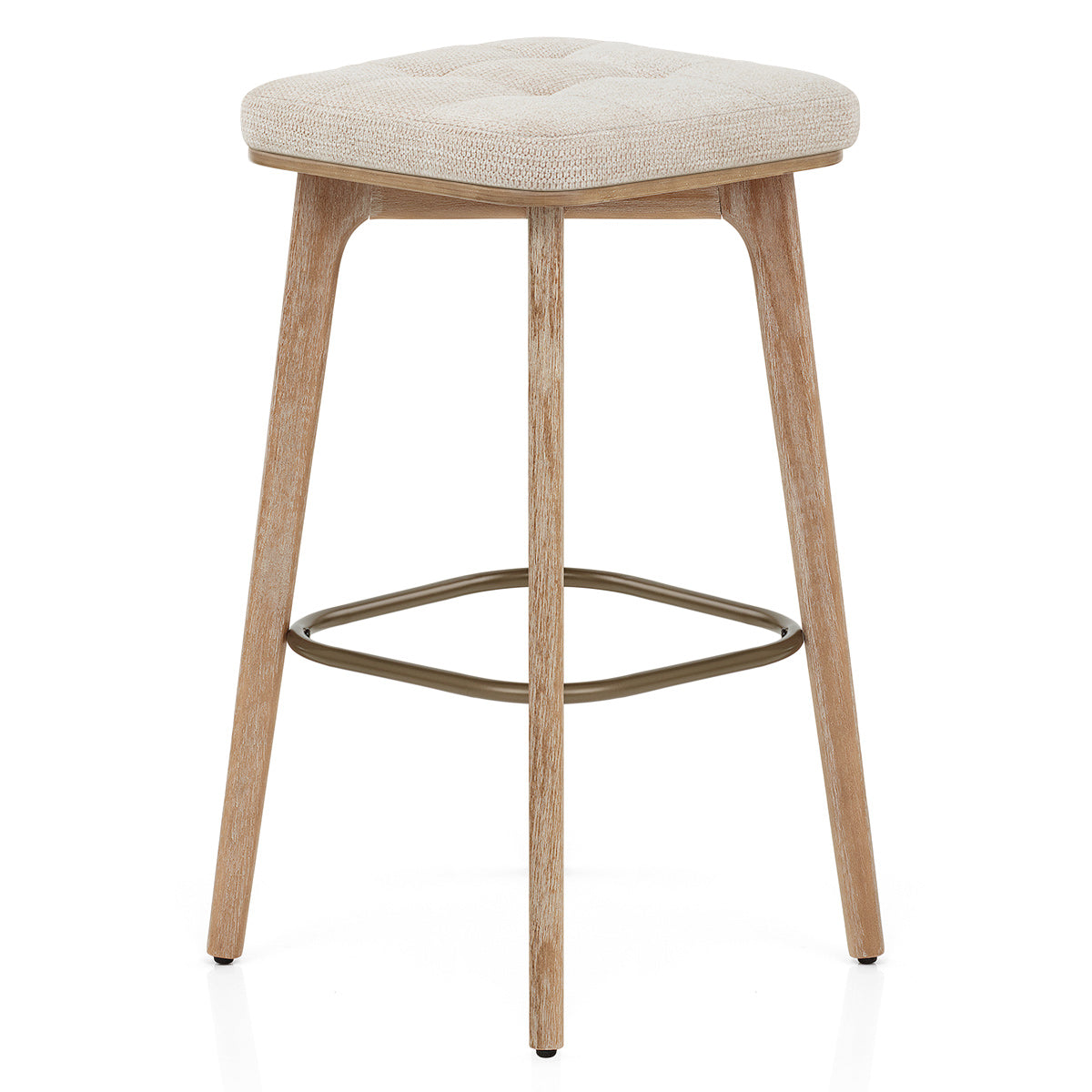Taburete Tela Madera - Malmo Crema