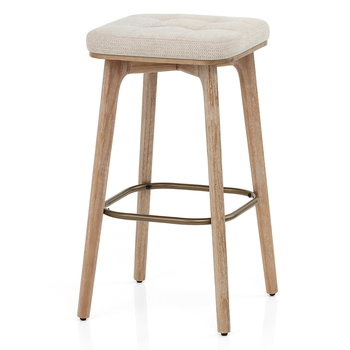 Taburete Tela Madera - Malmo Crema