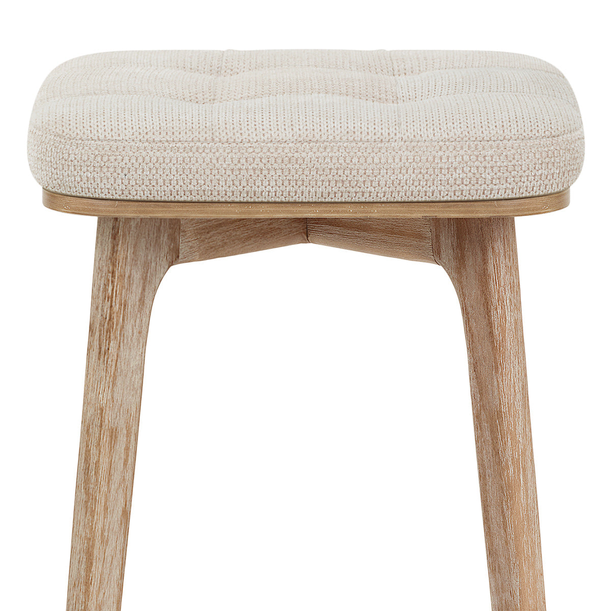 Taburete Tela Madera - Malmo Crema