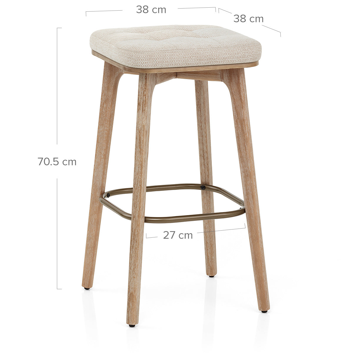 Taburete Tela Madera - Malmo Crema