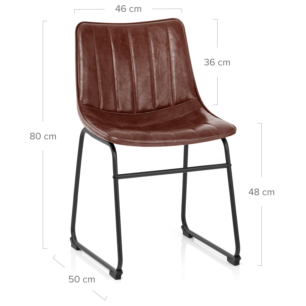 Silla Polipiel Metal - Tucker Marrón