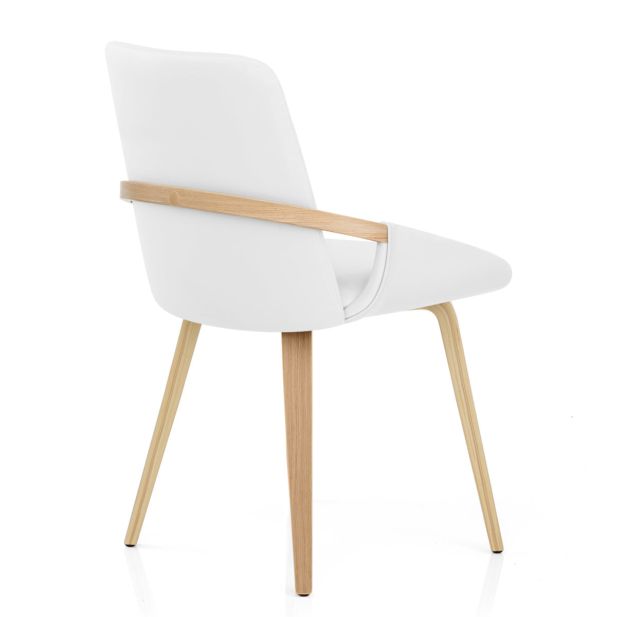 Silla Polipiel Madera - Ohio Blanco