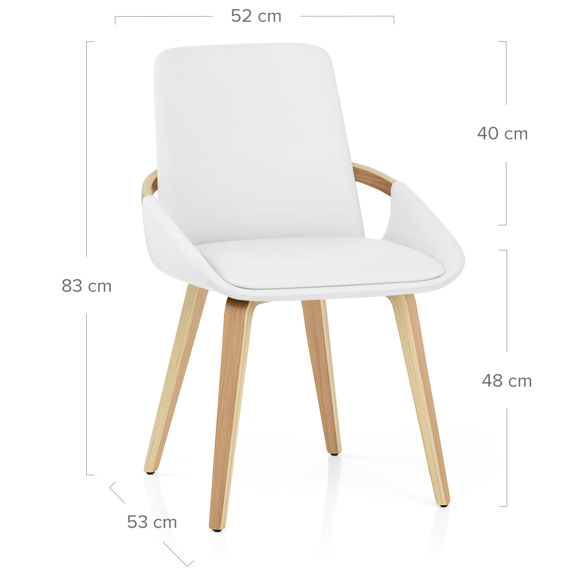 Silla Polipiel Madera - Ohio Blanco