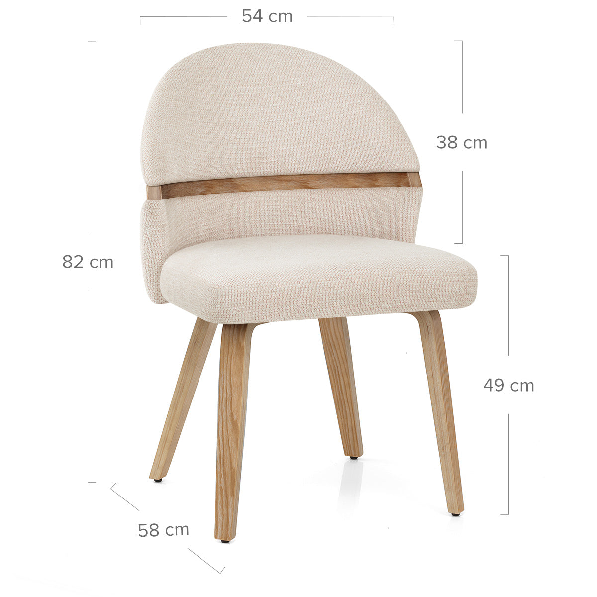 Silla Tela Roble - Odessa Crema