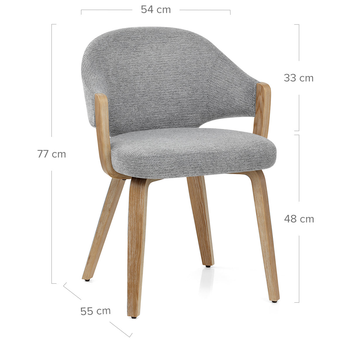 Silla Tela Roble - Otto Gris